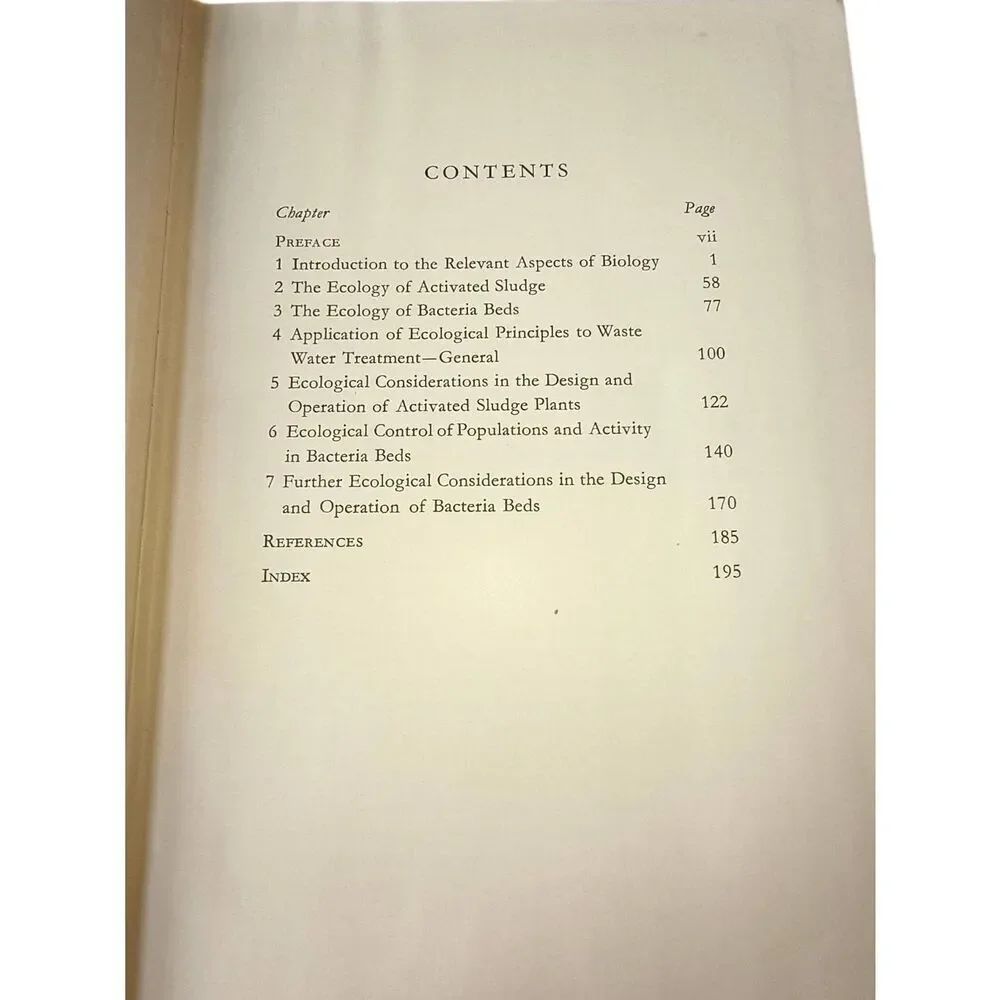 The Ecology Of Waste Water Treatment  By H. A. Hawkes 1963 Ex library